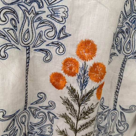 Olga Lucia Cortes White Sleeveless Floral Embroidered Maxi Dress NWT Size XS - Picture 8 of 9